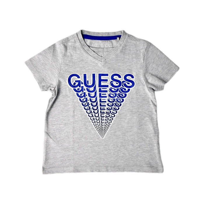 A Grey Short Sleeve T Shirts from Guess in size 3T for boy. (Front View)