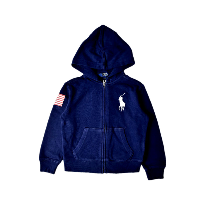 A Navy Hooded Sweatshirts from Polo Ralph Lauren in size 4T for neutral. (Front View)