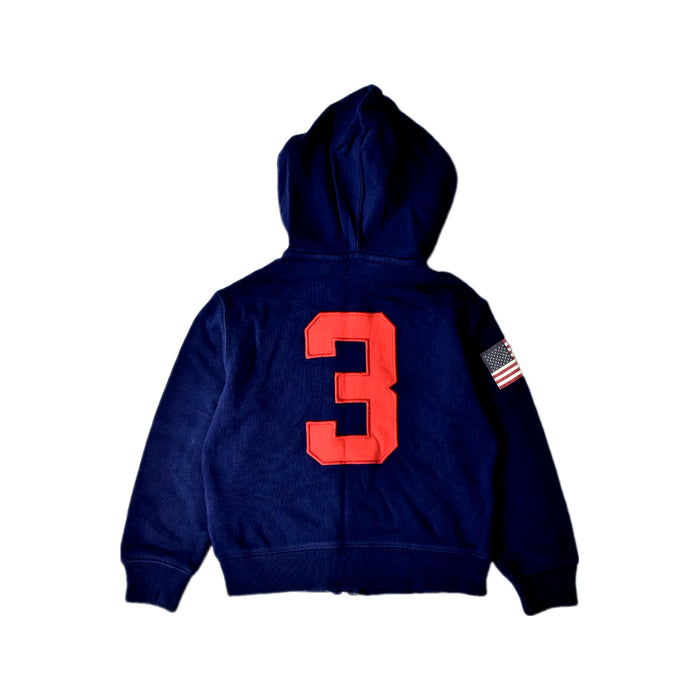 A Navy Hooded Sweatshirts from Polo Ralph Lauren in size 4T for neutral. (Back View)