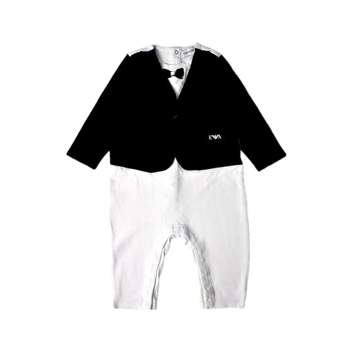 A Black Long Sleeve Jumpsuits from Emporio Armani in size 6-12M for boy. (Front View)
