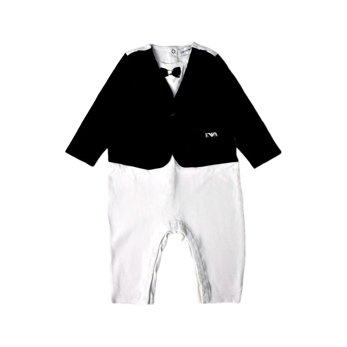 A Black Long Sleeve Jumpsuits from Emporio Armani in size 6-12M for boy. (Front View)