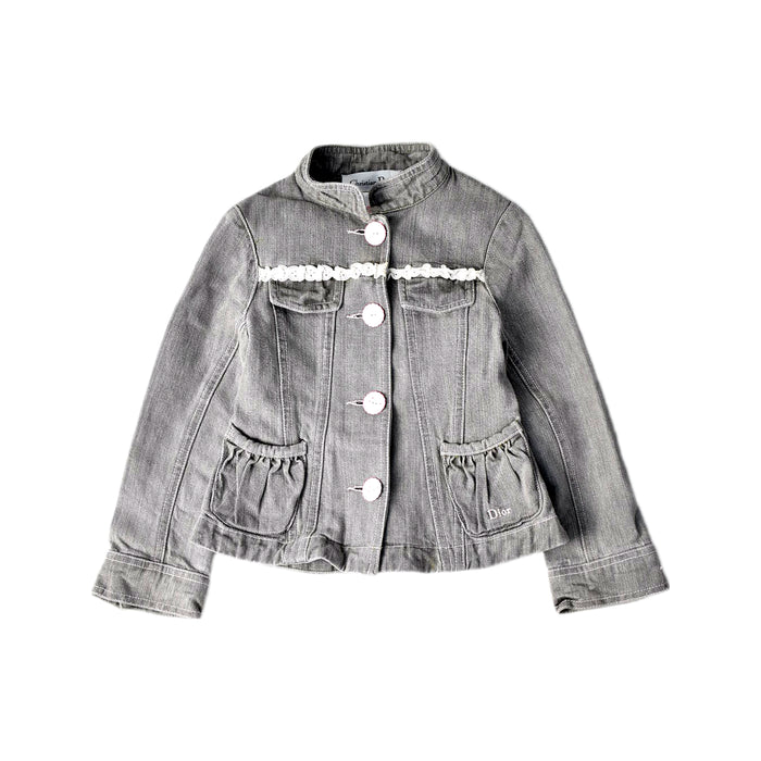 A Grey Lightweight Jackets from Christian Dior in size 4T for girl. (Front View)
