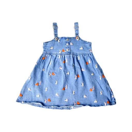 A Blue Overall Dresses from Seed in size 2T for girl. (Front View)