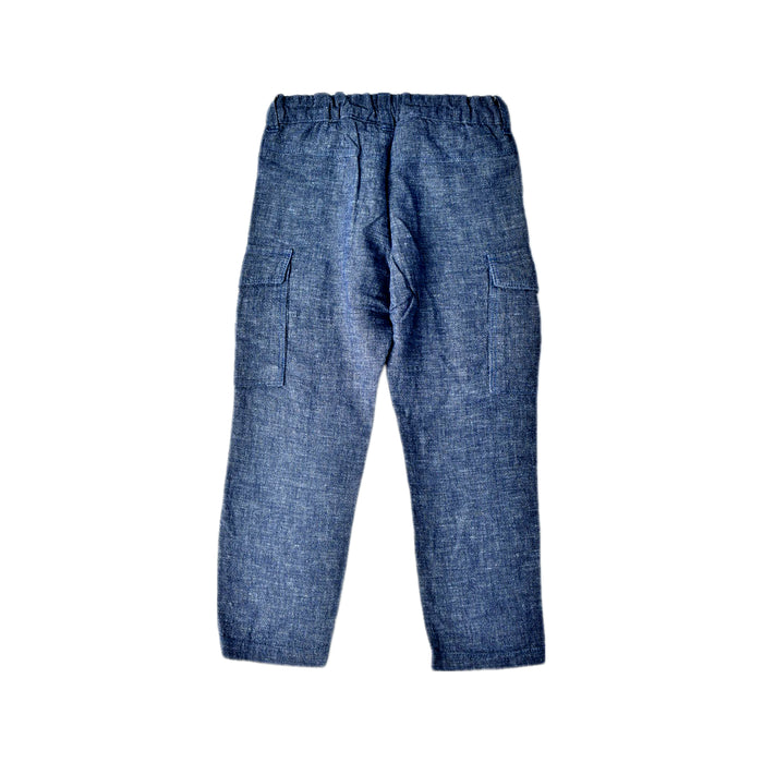 A Blue Casual Pants from Chicco in size 4T for boy. (Back View)