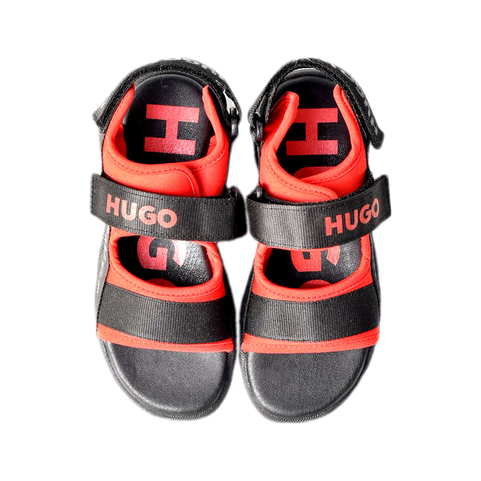 A Red Sandals from Hugo Boss in size 6T for boy. (Back View)