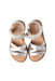 A Silver Sandals from Geox in size 3T for girl. (Back View)