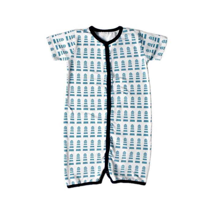 A Blue Short Sleeve Rompers from L'asticot in size 2T for boy. (Front View)
