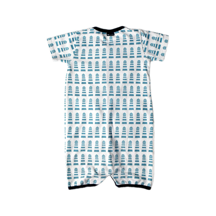 A Blue Short Sleeve Rompers from L'asticot in size 2T for boy. (Back View)