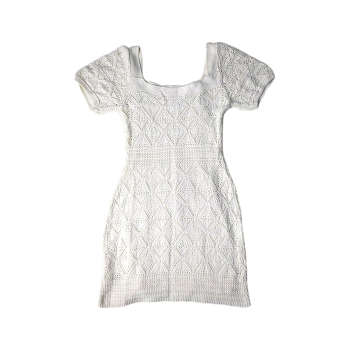 A White Short Sleeve Dresses from Seed in size 14Y for girl. (Back View)