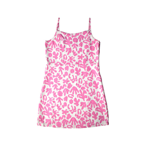 A Pink Sleeveless Dresses from Seed in size 14Y for girl. (Front View)