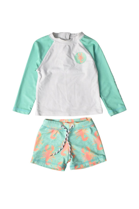 A Green Swim Sets from Snapper Rock in size 12-18M for boy. (Front View)