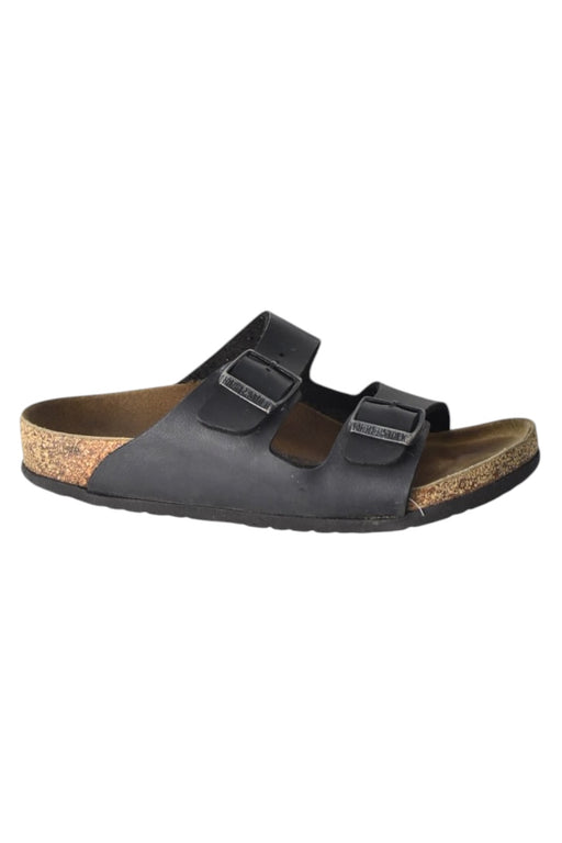 A Black Sandals from Birkenstock in size 5T for boy. (Front View)