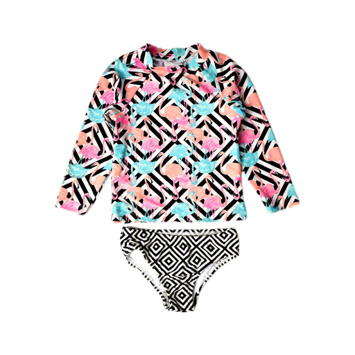A Multicolour Rash Guards from Sol Swim in size 6-12M for girl. (Front View)