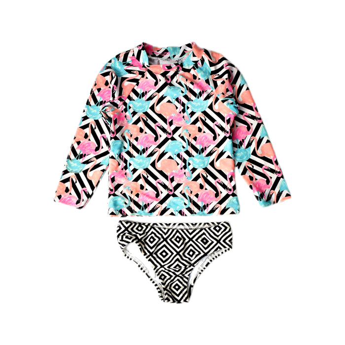 A Multicolour Rash Guards from Sol Swim in size 6-12M for girl. (Front View)