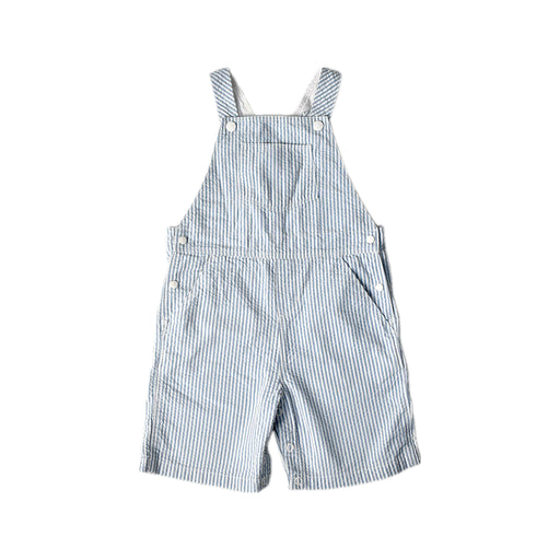 A Blue Overall Shorts from Petit Bateau in size 2T for boy. (Front View)