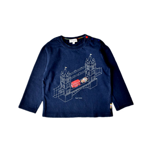 A Navy Long Sleeve T Shirts from Paul Smith in size 2T for boy. (Front View)