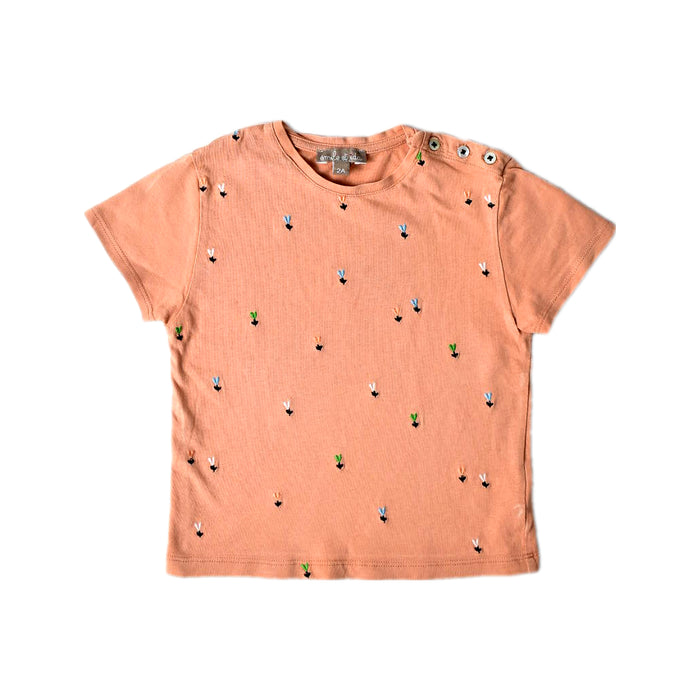 A Peach Short Sleeve T Shirts from Emile et Ida in size 2T for boy. (Front View)