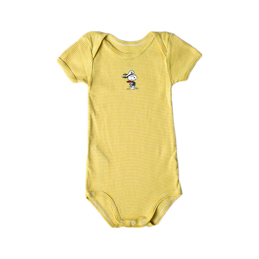 A Yellow Short Sleeve Bodysuits from Petit Bateau in size 12-18M for boy. (Front View)