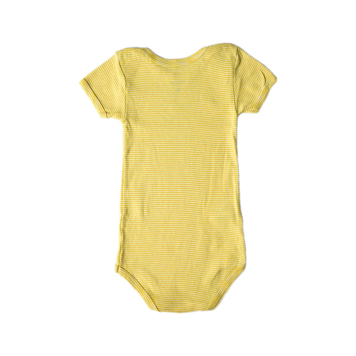 A Yellow Short Sleeve Bodysuits from Petit Bateau in size 12-18M for boy. (Back View)