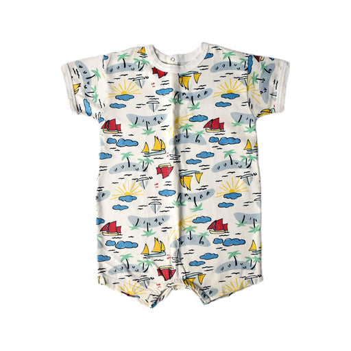 A Multicolour Short Sleeve Rompers from Petit Bateau in size 12-18M for boy. (Front View)