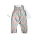 A Grey Long Overalls from Laranjinha in size 6-12M for boy. (Front View)