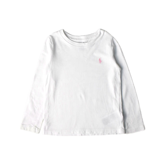 A White Long Sleeve T Shirts from Polo Ralph Lauren in size 3T for girl. (Front View)