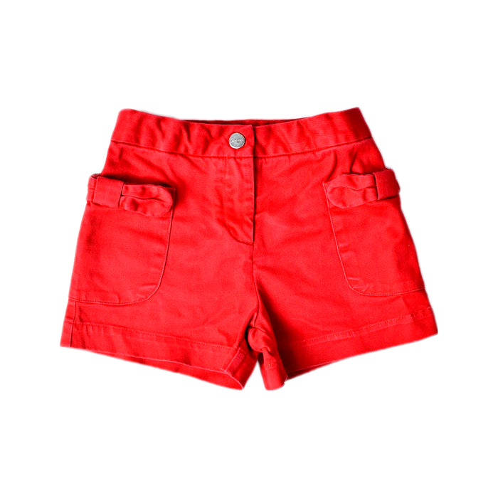 A Red Shorts from Jacadi in size 3T for girl. (Front View)