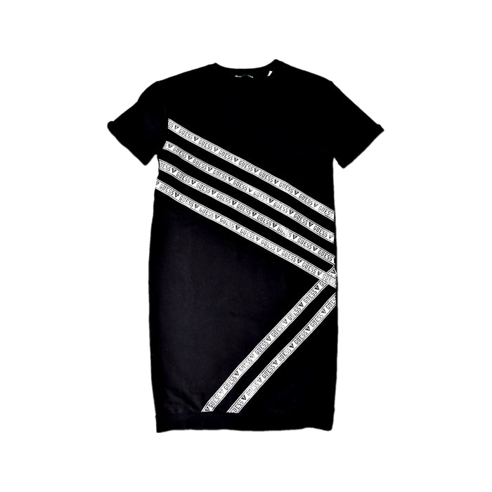 A Black Short Sleeve Dresses from Guess in size 12Y for girl. (Front View)