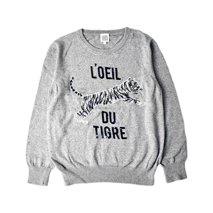 A Grey Crewneck Sweatshirts from Seed in size 10Y for girl. (Front View)
