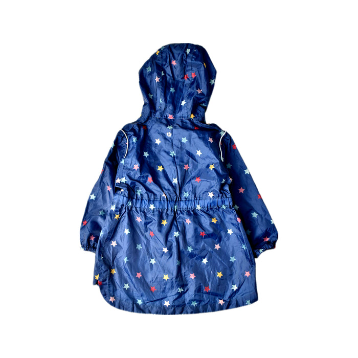 A Blue Rain Jackets from Fat Face in size 3T for girl. (Back View)
