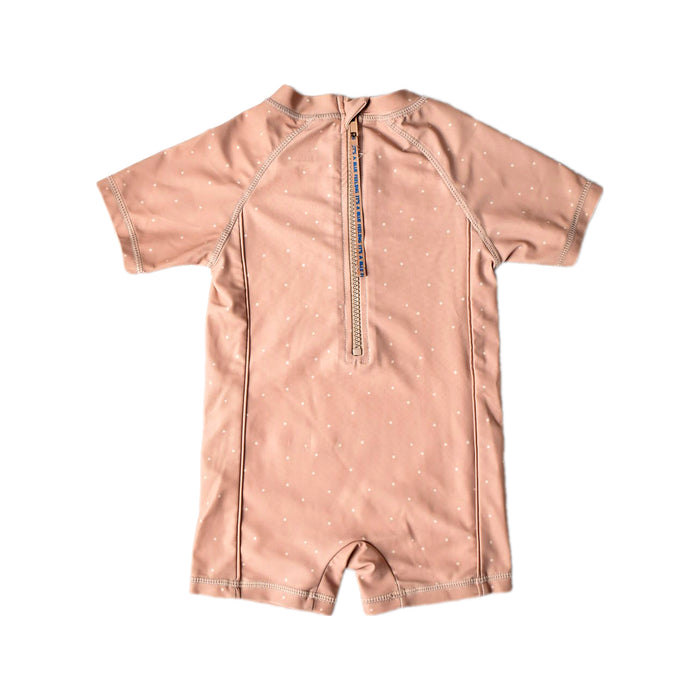 A Peach Swimsuits from Minene in size 6-12M for girl. (Back View)