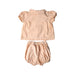 A Peach Shorts Sets from Gingersnaps in size 6-12M for girl. (Back View)