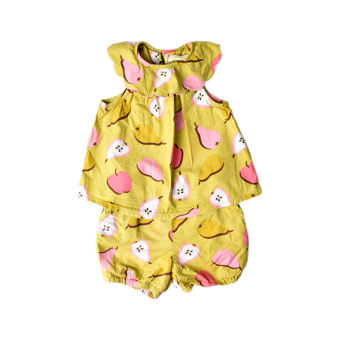 A Yellow Shorts Sets from Gingersnaps in size 12-18M for girl. (Front View)