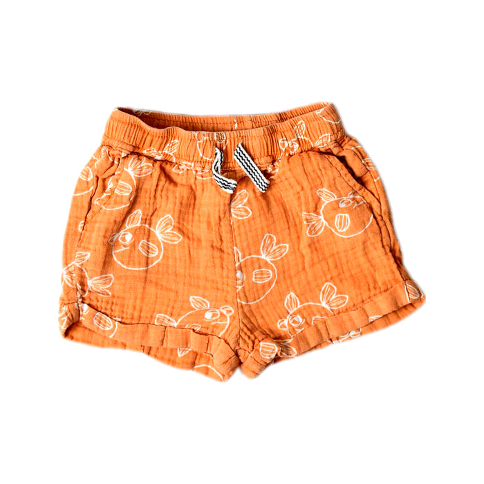 A Orange Shorts from Seed in size 3-6M for boy. (Front View)