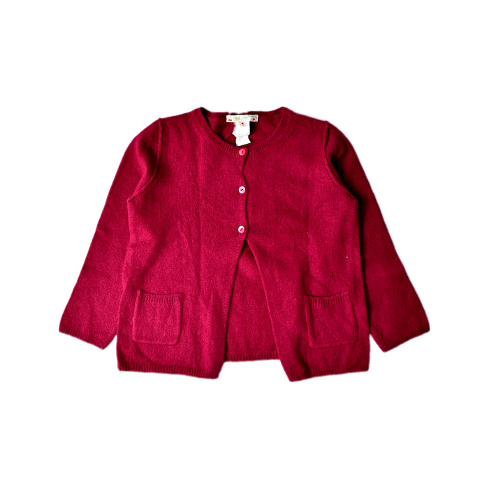A Red Cardigans from Bonpoint in size 4T for girl. (Front View)