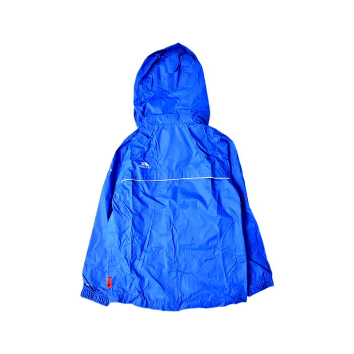 A Blue Lightweight Jackets from Trespass in size 5T for boy. (Back View)