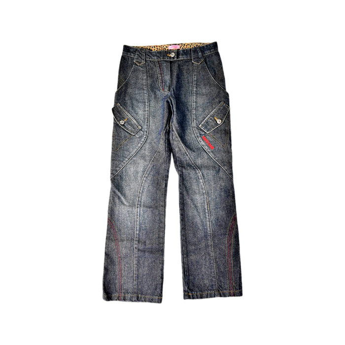 A Blue Jeans from Roberto Cavalli in size 7Y for girl. (Front View)