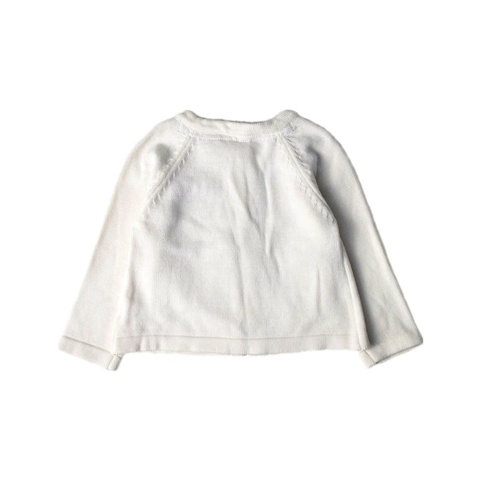 A White Cardigans from Jojo Maman Bébé in size 6-12M for girl. (Back View)