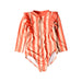 A Peach Swimsuits from Pehr in size 6-12M for girl. (Front View)