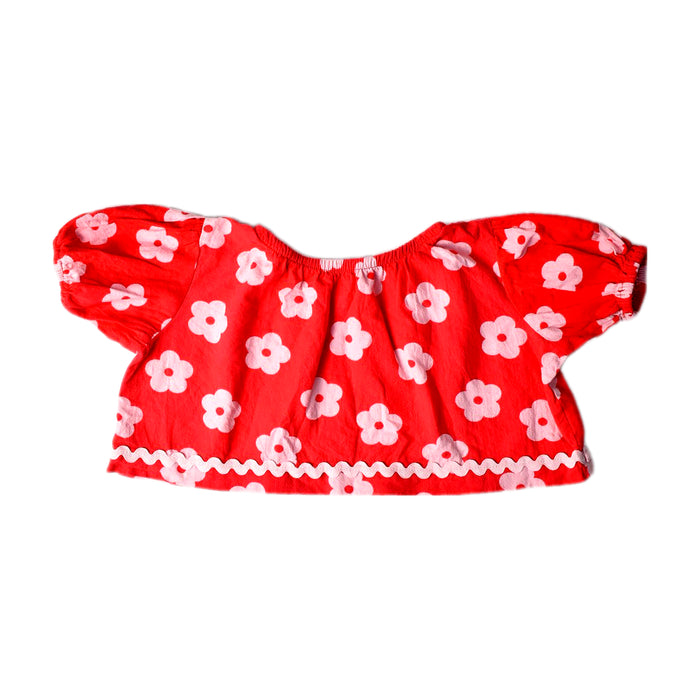 A Red Short Sleeve Tops from Seed in size 2T for girl. (Front View)