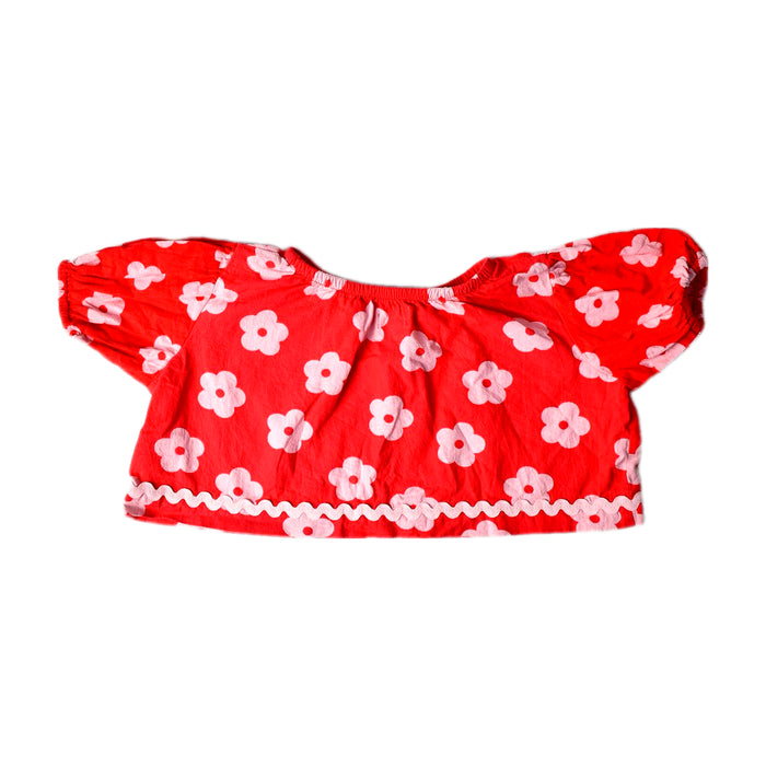 A Red Short Sleeve Tops from Seed in size 2T for girl. (Back View)