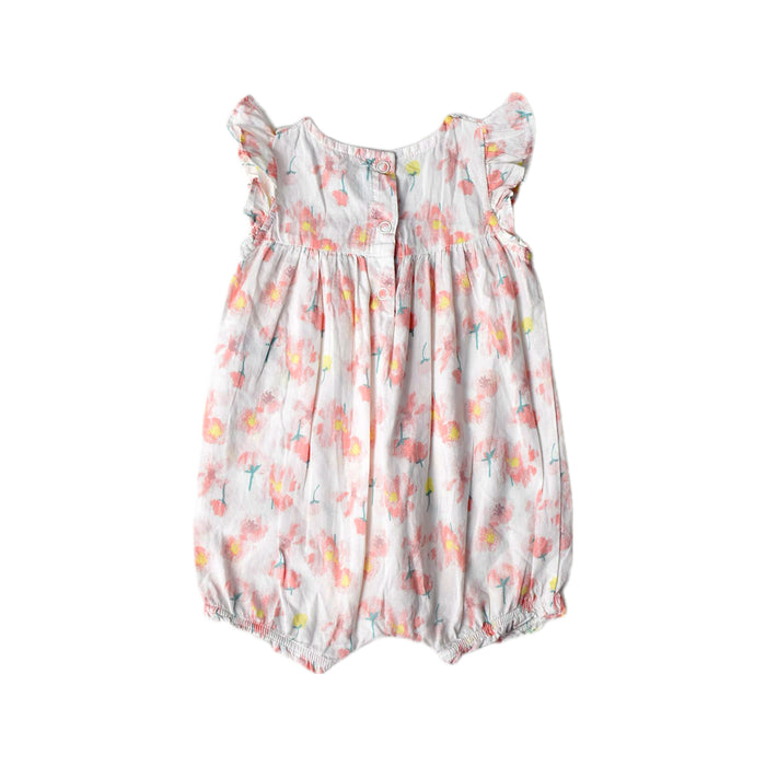 A Pink Sleeveless Rompers from Petit Bateau in size 3-6M for girl. (Back View)