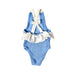 A Blue Swimsuits from Hunza G in size 3T for girl. (Back View)
