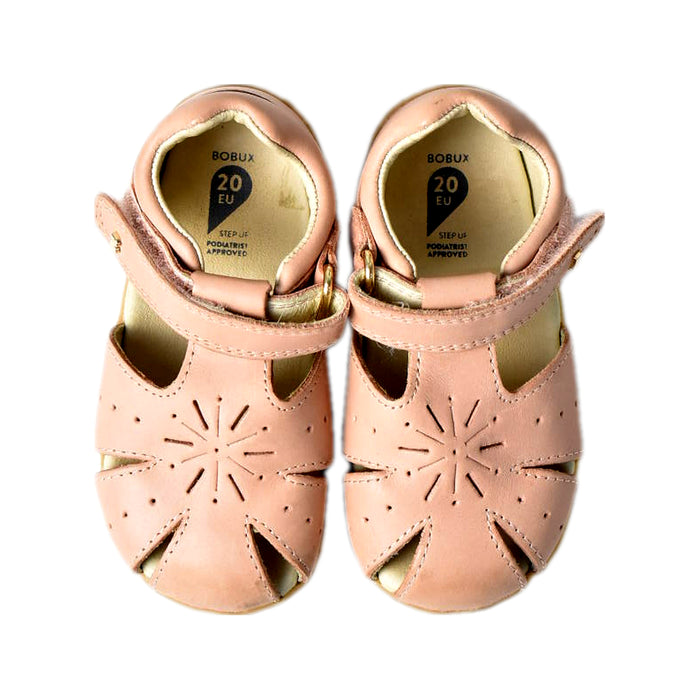 A Pink Sandals from Bobux in size 12-18M for girl. (Back View)