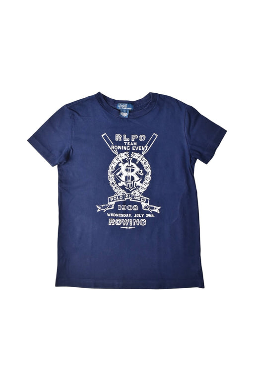 A Navy Short Sleeve T Shirts from Polo Ralph Lauren in size 7Y for boy. (Front View)