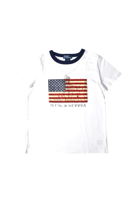 A White Short Sleeve T Shirts from Polo Ralph Lauren in size 7Y for boy. (Front View)
