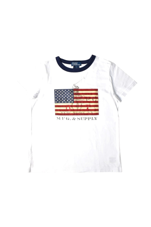 A White Short Sleeve T Shirts from Polo Ralph Lauren in size 7Y for boy. (Front View)