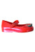 A Red Flats from Mini Melissa in size 18-24M for girl. (Front View)