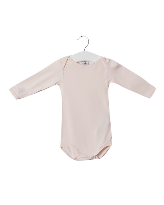 A Pink Long Sleeve Bodysuits from Petit Bateau in size 3-6M for girl. (Back View)