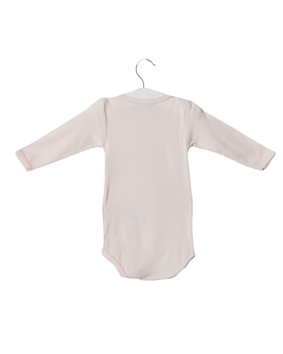 A Pink Long Sleeve Bodysuits from Petit Bateau in size 3-6M for girl. (Front View)